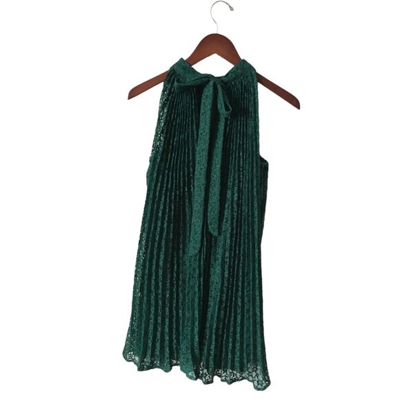 ERIN by Erin Fetherson Lace Emerald Green Halter Mini Dress Sz 2 Classy Elegant - Picture 5 of 10
